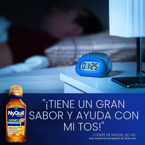 Vista 6 de VICKS DayQuil & NyQuil - Paquete de sabor a miel SEVERE, medicamento para el resfriado y la gripe, alivia el dolor de cabeza, fiebre, dolor