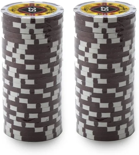 Vista 2 de Brybelly Black Diamond Poker Chip Heavy 0.49 oz Clay Composite - Paquete de 50 ($0.25 marrón)
