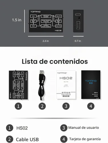 Vista 7 de TOPPING HS02 USB 2.0 Aislador de audio, USB B USB C Entrada Aislamiento de alta velocidad