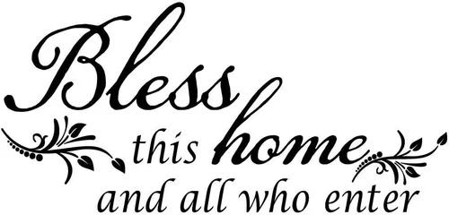Vista 9 de Decoración de calcomanía de vinilo con texto en inglés “Bless This Home and All who Enter”, para la entrada o la sala de estar
