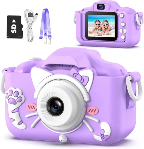 Vista 12 de Goopow Juguetes de Cámara para Niños de 3-8 Años Niñas Niños, Videocámara Digital para Niños con Cubierta Suave de Dibujos Animados, Mejor Regalo
