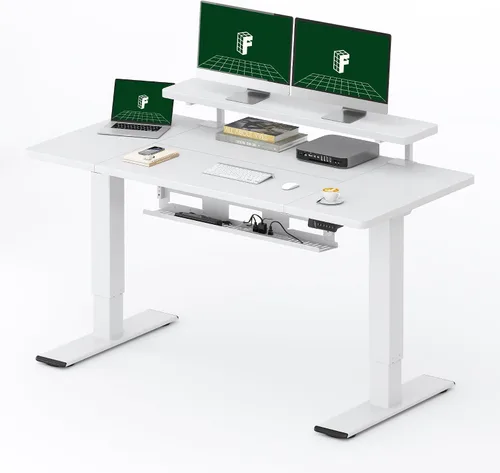 Vista 50 de FLEXISPOT Escritorio Eléctrico de Pie de Una Pieza, 40 x 24 Pulgadas Escritorio Ajustable con Superficie Sin Costuras, Controlador de Memoria