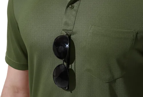 Vista 6 de Polo para hombre, de manga corta, con cuello y bolsillo