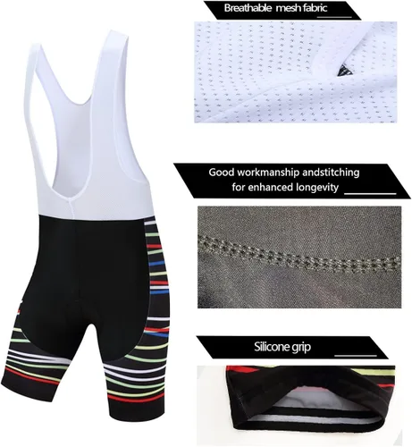 Vista 6 de Coconut Ropamo CR Men's Cycling Jersey Set Road Bike Jersey Zipper Pocket Bib Shorts with 4D Padded Cycling Clothing Set