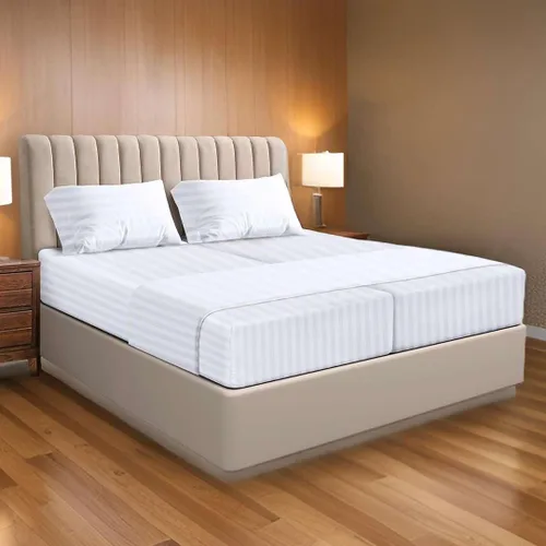 Vista 23 de Ready To Rest Juego de sábanas 100% algodón egipcio dividido tamaño Queen para cama ajustable de 5 piezas, se adapta a colchones de hasta 16