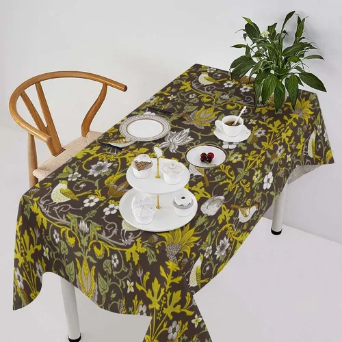 Vista 289 de Mantel Floral Retro de Pájaros, Diseño Original Bohemio William Morris Estampado Cubierta de Mesa para Hogar Picnic Fiesta Comedor Cocina William