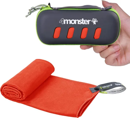 Vista 12 de 4Monster Toalla de camping súper absorbente, toalla de microfibra de secado rápido, ultra compacta y suave, toalla de viaje ligera para mochileros