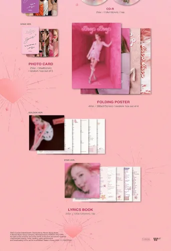 Vista 3 de Jessica Beep Beep 4th Mini álbum CD+Photobook+Papel de letras+Tarjeta fotográfica+Póster plegado en el paquete+Seguimiento sellado (versión dorada)