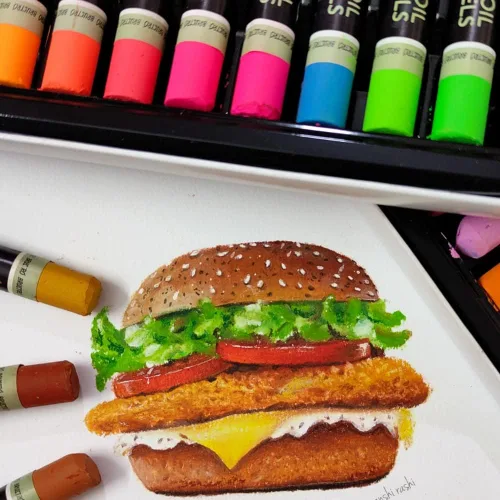Vista 4 de BRUSTRO Artists - Juego de 48 pasteles al óleo (multicolor)