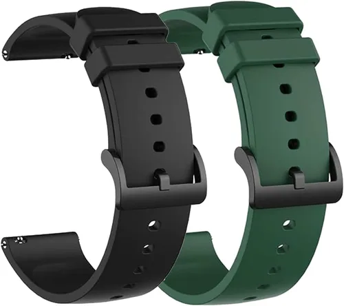 Vista 6 de Paquete de 2 correas impermeables compatibles con Amazfit Bip 3 Pro Watch, correa de repuesto de silicona suave para reloj inteligente Amazfit