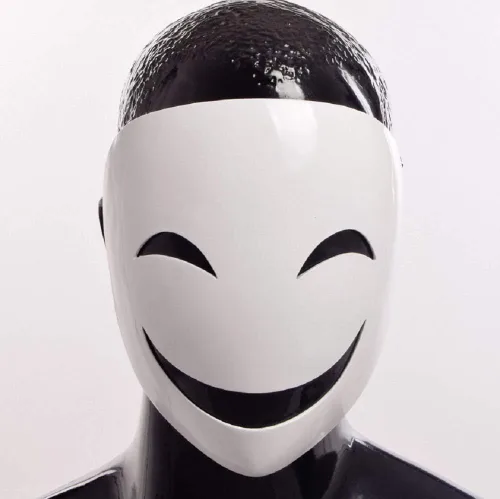 Vista 4 de GK-O Máscara de anime Bullet Kagetane Hiruko para disfraz de cosplay, máscara de Halloween, Blanco