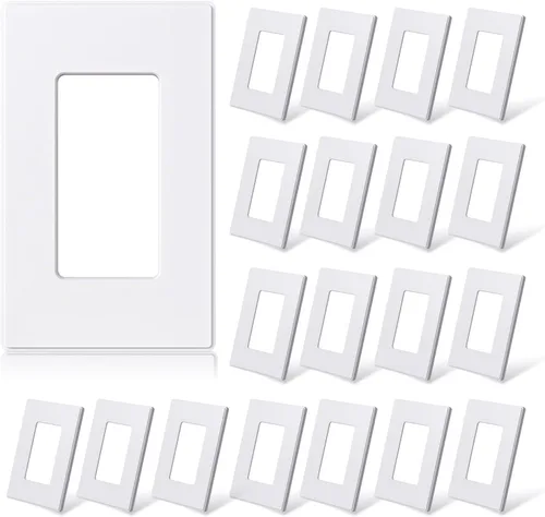 Vista 12 de ELEGRP Placas de pared decorativas sin tornillos de 1 banda, cubierta de placa frontal termoplástica irrompible para interruptor de salida