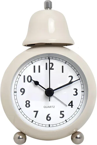 Vista 9 de Maxspace Reloj despertador clásico vintage, reloj despertador analógico retro de 3.5 pulgadas, cuarzo silencioso sin tictac con luz nocturna, reloj