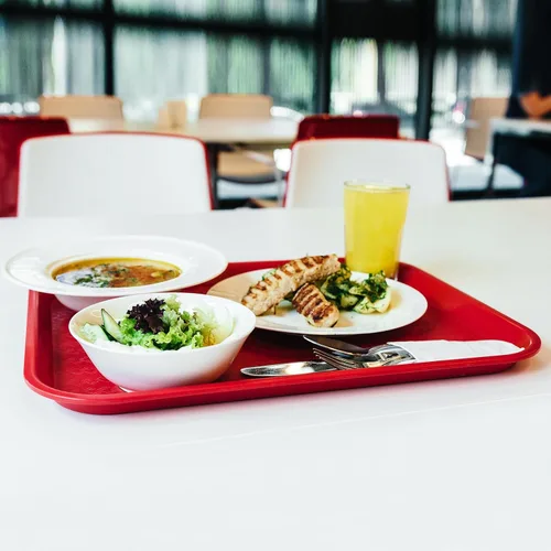 Vista 6 de uxcell Bandejas de plástico de comida rápida a granel de 12 x 16 pulgadas rectangulares para servir, bandejas de cafetería, platos para servir