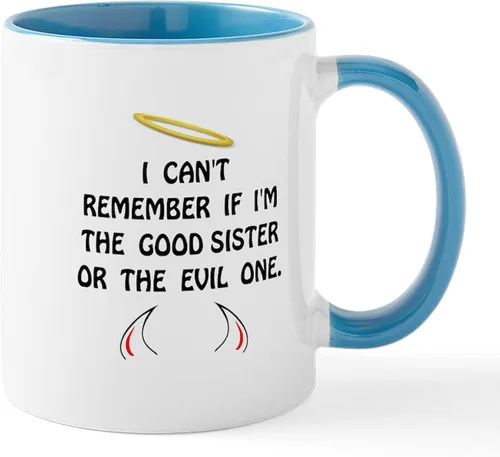 Vista 9 de CafePress Good Evil – Hermana – El único Taza de café, taza de café, S, Blanco