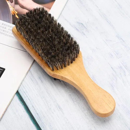 Vista 7 de Cepillo de barba de madera para bigote,Cepillo de barba de doble cara,Cepillo profesional para barba Brochas de afeitadoAccesorios de afeitado