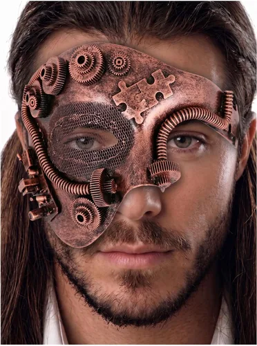Vista 28 de Máscara de mascarada para hombre, máscara del fantasma de la ópera, máscara de baile de graduación, Mardi Gras, Haloween veneciano, media cara