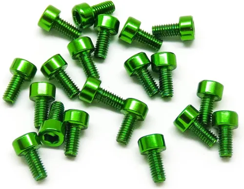 Vista 8 de 20pcs M3x6mm Tornillos de cabeza de zócalo 6063 Aluminio Hex Socket (Anodized Colors) (negro)