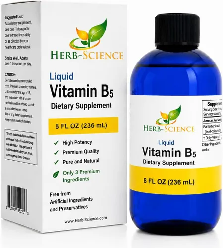 Vista 3 de Vitamina B5 gotas de ácido pantoténico, extracto líquido sin alcohol que mantiene las hormonas saludables, apoya la salud del corazón, ayuda a