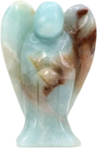 Vista 23 de Estatua de ángel de la guardia, tallada en gema de 1,5 pulgadas Amatista