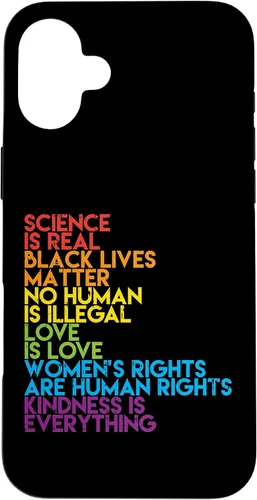 Vista 23 de Science is Real Black Lives Matter Rainbow LGBT Pride Gift Case for iPhone 17