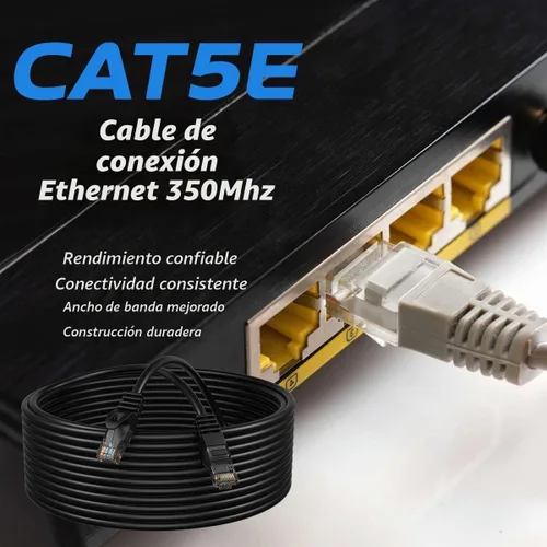 Vista 2 de Cables Direct Online Cable de conexión Ethernet de red Cat5e de 50 pies, cable de Internet de 350 MHz, compatible con PC, laptop, módem, enrutador