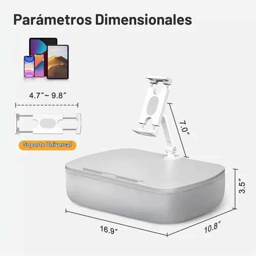 Vista 3 de ERGONOV - Soporte de almohada para puf, soporte para tableta de 360° con brazo ajustable