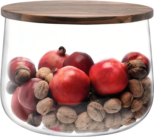 Vista 8 de LSA CJ01 City Bowl & Walnut Tapa Ø5in/H4.25in Transparente