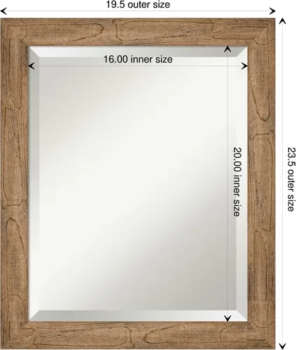 Vista 4 de Amanti Art Bathroom Mirror for Over Sink, Vanity Mirror, Wood Frame, Hangs Horizonally and Vertically, Bathroom Wall Decor, Beveled Edge