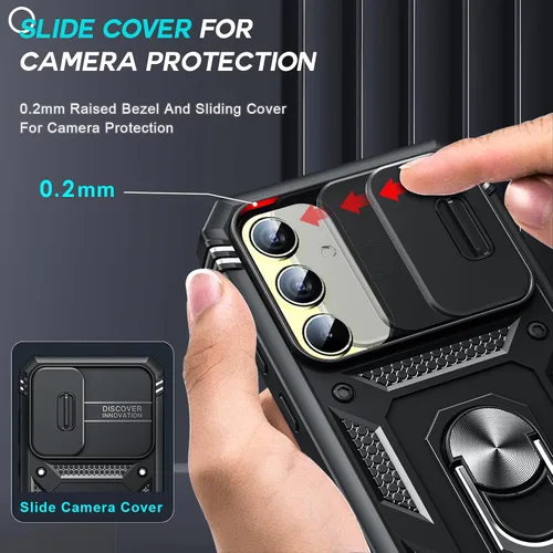 Vista 2 de LeYi Funda para teléfono Galaxy A35-5G: Protector de pantalla Galaxy A35 5G con protector de pantalla de vidrio templado 3PCS
