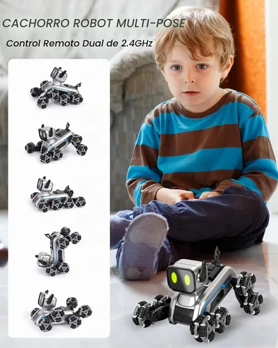 Vista 6 de HuiJuKeJi Robot interactivo para perros de acrobacias a control remoto, detección de gestos y autos de control remoto de 2.4 GHz, ruedas mecánicas