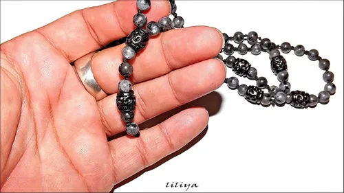 Vista 7 de Liliya Jewelry Collar de cuentas de labradorita para hombre, hecho a mano, estilo Y con piedras preciosas auténticas, colgante de cristal curativo