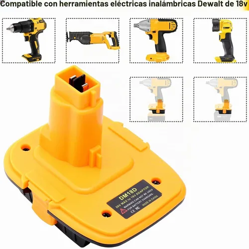 Vista 4 de Tulepowceeng Paquete de 2 adaptadores de batería DM18D compatibles con herramientas Dewalt de 18V, convertidor compatible con Dewalt de 20V