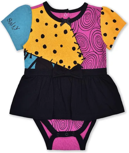 Vista 2 de Disney Nightmare Before Christmas - Conjunto de vestido y gorra para niñas recién nacidas y bebés, multicolor
