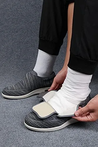 Vista 6 de Zapatos para diabéticos de ancho ancho ancho para hombre anciano, zapatos anchos para hombre, zapatos para caminar con cierre ajustable