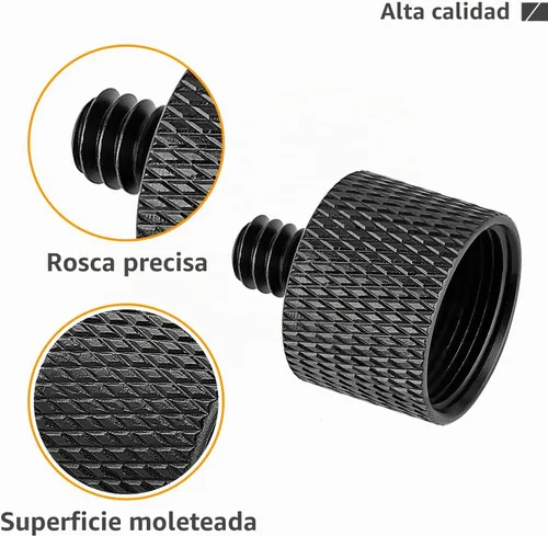 Vista 5 de Adaptador de 5/8 a 1/4, adaptador de rosca de micrófono de 5/8 pulgadas hembra a 1/4 pulgadas macho para soporte de micrófono, monitor de cámara