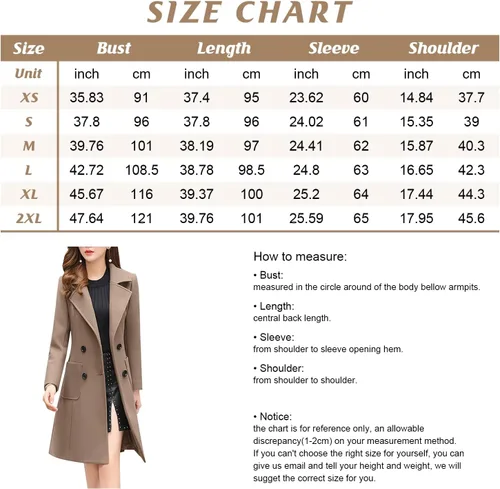 Vista 6 de Chouyatou - Elegante abrigo con cuello de solapa y abotonadura doble para mujer, de mezcla de lana