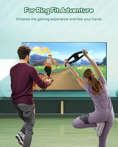 Vista 5 de Paquete de 2 correas de pierna para Nintendo Switch/Switch 2 – Sports Play Soccer/Switch Ring Fit Adventure, para Joy Cons Switch Controller