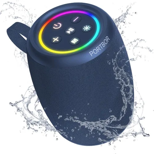 Vista 12 de Altavoz Bluetooth, altavoz inalámbrico portátil con potente sonido estéreo fuerte, BT5.3, IPX5 impermeable, emparejamiento TWS, para fiestas en casa