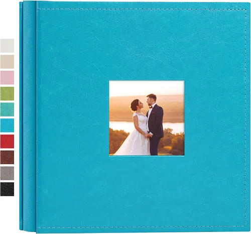 Vista 23 de potricher Álbum de fotos pequeño de 4 x 6 pulgadas, 100 fotos, cubierta de cuero, libro de fotos con 100 bolsillos horizontales para familia, boda