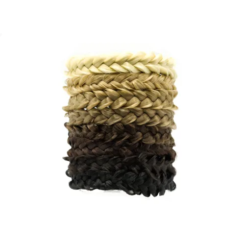 Vista 4 de RPZL (Rubio caramelo 8/14) Diademas trenzadas de cabello sintético – Diadema trenzada ligera y antideslizante – Dos hebras de 4 pulgadas de ancho