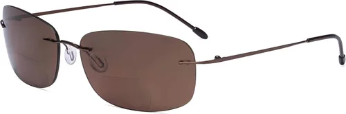 Vista 9 de Eyekepper Lentes de sol bifocales sin montura para mujeres y hombres, lectores bifocales ligeros para leer bajo el sol