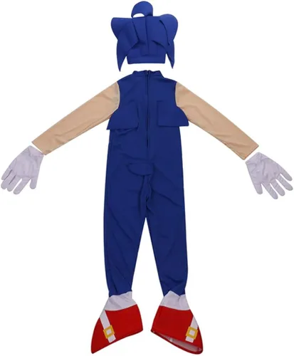 Vista 3 de JAHWIE Kids Cartoon Pretend Play Costumes Bodysuit Halloween Hedgehog Cosplay Jumpsuit With Gloves and Headwear For Boys