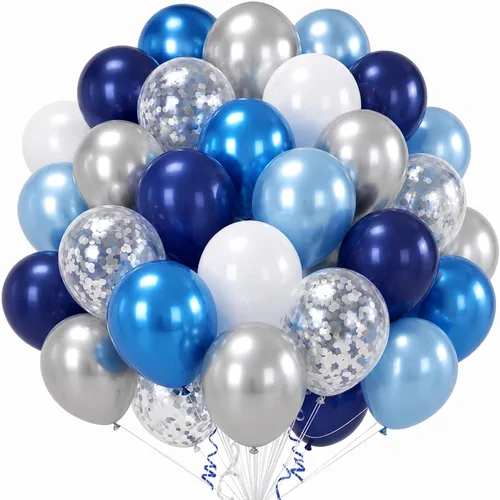 Vista 15 de Globos Negros y Naranjas de 12 Pulgadas, Globos de Confeti Negro Naranja Plateado, Globos de Halloween Trick or Treat para Niños y Hombres