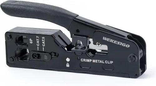 Vista 9 de Crimpadora de red, cortador pelacables - RJ11 RJ12 RJ45 6P6C/4C, 8P8C Conector Crimper Alicates, para cables de red y teléfono, herramientas