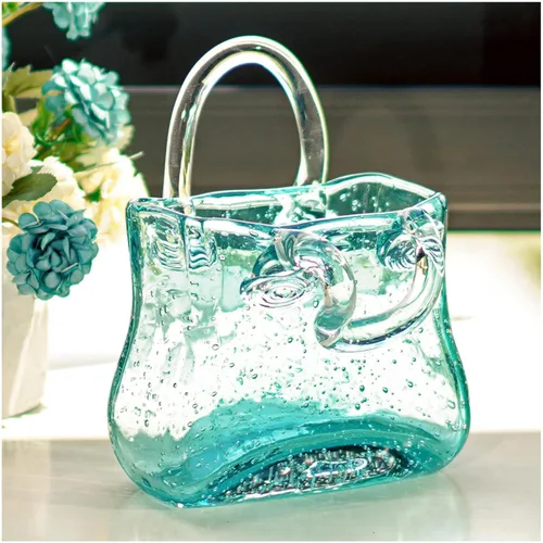 Vista 9 de Jarrón de cristal multifuncional para flores, florero de vidrio de mano multifuncional, bolsa única para pecera, jarrón de vidrio, único
