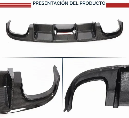 Vista 6 de Difusor de parachoques trasero de fibra de carbono para Audi S4 B8 2008-2012 Cubierta de parachoques trasero de borde inferior Protector de cenefa