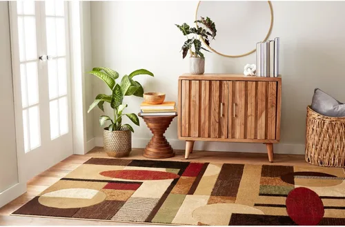 Vista 7 de Home Dynamix Tribeca Jasmine - Alfombra de área geométrica contemporánea, marrón/rojo, 6 pies 7 pulgadas x 9 pies 10 pulgadas