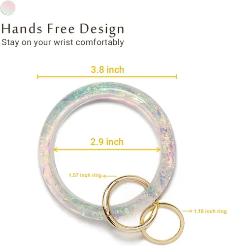 Vista 2 de Mymazn Pulsera para mujer, llavero holográfico para muñeca