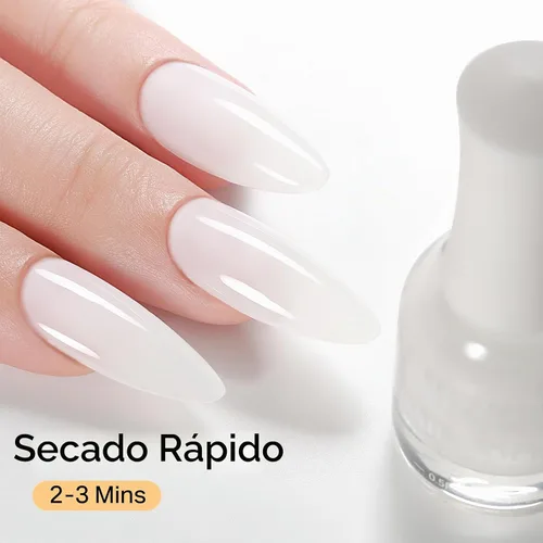 Vista 4 de MIZHSE Esmalte de uñas de secado rápido, esmalte de uñas blanco lechoso secado al aire rápido